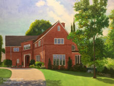 Bradford Street House portrait Pasadena California oil painting