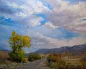 Blue Skies Ahead Bishop Swall Meadow Paradise Camp Lower Rock Creek Rd Oil Painting by Karen Winters California Impressionist Oil Painting