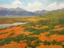Celebrating the Superbloom California poppies wildflowers golden state oil painting