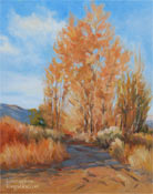 cottonwoods sierra in bishop california oil painting