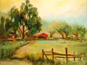 red barn painting