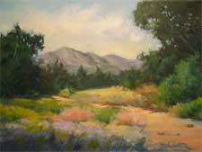 Santa Barbara botanical garden wildflower meadow oil painting